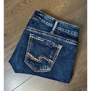 Silver Jeans 32 Boyfriend Mid Rise Stretch Relaxed Slim Thich Stitch Western